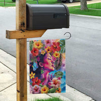 Polynesian Women Garden Flag Tropical Plant - Vibrant Surreal Dreamscape Vibe