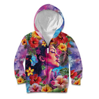 Polynesian Women Kid Hoodie Tropical Plant - Vibrant Surreal Dreamscape Vibe