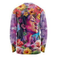 Polynesian Women Long Sleeve Shirt Tropical Plant - Vibrant Surreal Dreamscape Vibe