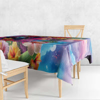 Polynesian Women Tablecloth Tropical Plant - Vibrant Surreal Dreamscape Vibe