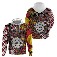 Personalised Aotearoa and Australia Together Zip Hoodie Koru and Kangaroo - Taniko with Aboriginal Motif