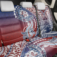 Hawaiian Manta Ray and Hammerhead Shark Tribal Tattoo Back Car Seat Cover with Polynesian Tribal Pattern Hawaii Flag Color
