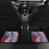 Hawaiian Manta Ray and Hammerhead Shark Tribal Tattoo Car Mats with Polynesian Tribal Pattern Hawaii Flag Color