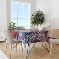 Hawaiian Manta Ray and Hammerhead Shark Tribal Tattoo Tablecloth with Polynesian Tribal Pattern Hawaii Flag Color LT03 - Polynesian Pride