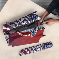 Hawaiian Manta Ray and Hammerhead Shark Tribal Tattoo Umbrella with Polynesian Tribal Pattern Hawaii Flag Color