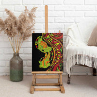 Hawaiian Manta Ray and Hammerhead Shark Tribal Tattoo Canvas Wall Art with Polynesian Tribal Pattern Kanaka Maoli Flag Color