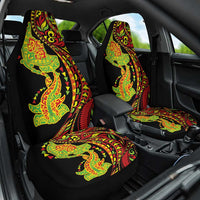 Hawaiian Manta Ray and Hammerhead Shark Tribal Tattoo Car Seat Cover with Polynesian Tribal Pattern Kanaka Maoli Flag Color