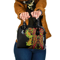 Hawaiian Manta Ray and Hammerhead Shark Tribal Tattoo Shoulder Handbag with Polynesian Tribal Pattern Kanaka Maoli Flag Color
