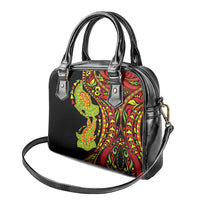 Hawaiian Manta Ray and Hammerhead Shark Tribal Tattoo Shoulder Handbag with Polynesian Tribal Pattern Kanaka Maoli Flag Color