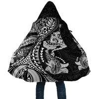 Hawaiian Manta Ray and Hammerhead Shark Tribal Tattoo Cloak with Polynesian Tribal Pattern Black-White Color LT03 Unisex Multicolor - Polynesian Pride