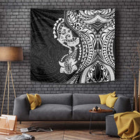 Hawaiian Manta Ray and Hammerhead Shark Tribal Tattoo Tapestry with Polynesian Tribal Pattern Black-White Color LT03 Multicolor - Polynesian Pride