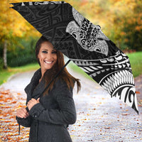 Hawaiian Manta Ray and Hammerhead Shark Tribal Tattoo Umbrella with Polynesian Tribal Pattern Black-White Color LT03 - Polynesian Pride