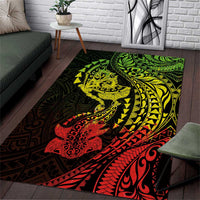 Hawaiian Manta Ray and Hammerhead Shark Tribal Tattoo Area Rug with Polynesian Tribal Pattern Reggae Style LT03 Multicolor - Polynesian Pride