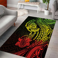 Hawaiian Manta Ray and Hammerhead Shark Tribal Tattoo Area Rug with Polynesian Tribal Pattern Reggae Style LT03 - Polynesian Pride