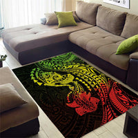 Hawaiian Manta Ray and Hammerhead Shark Tribal Tattoo Area Rug with Polynesian Tribal Pattern Reggae Style LT03 - Polynesian Pride