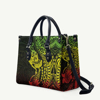 Hawaiian Manta Ray and Hammerhead Shark Tribal Tattoo Leather Bag with Polynesian Tribal Pattern Reggae Style LT03 Multicolor - Polynesian Pride