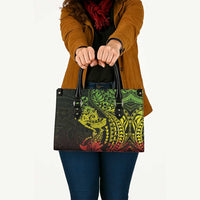 Hawaiian Manta Ray and Hammerhead Shark Tribal Tattoo Leather Bag with Polynesian Tribal Pattern Reggae Style LT03 - Polynesian Pride