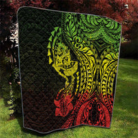 Hawaiian Manta Ray and Hammerhead Shark Tribal Tattoo Quilt with Polynesian Tribal Pattern Reggae Style LT03 - Polynesian Pride
