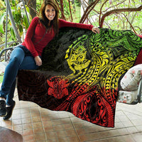 Hawaiian Manta Ray and Hammerhead Shark Tribal Tattoo Quilt with Polynesian Tribal Pattern Reggae Style LT03 - Polynesian Pride