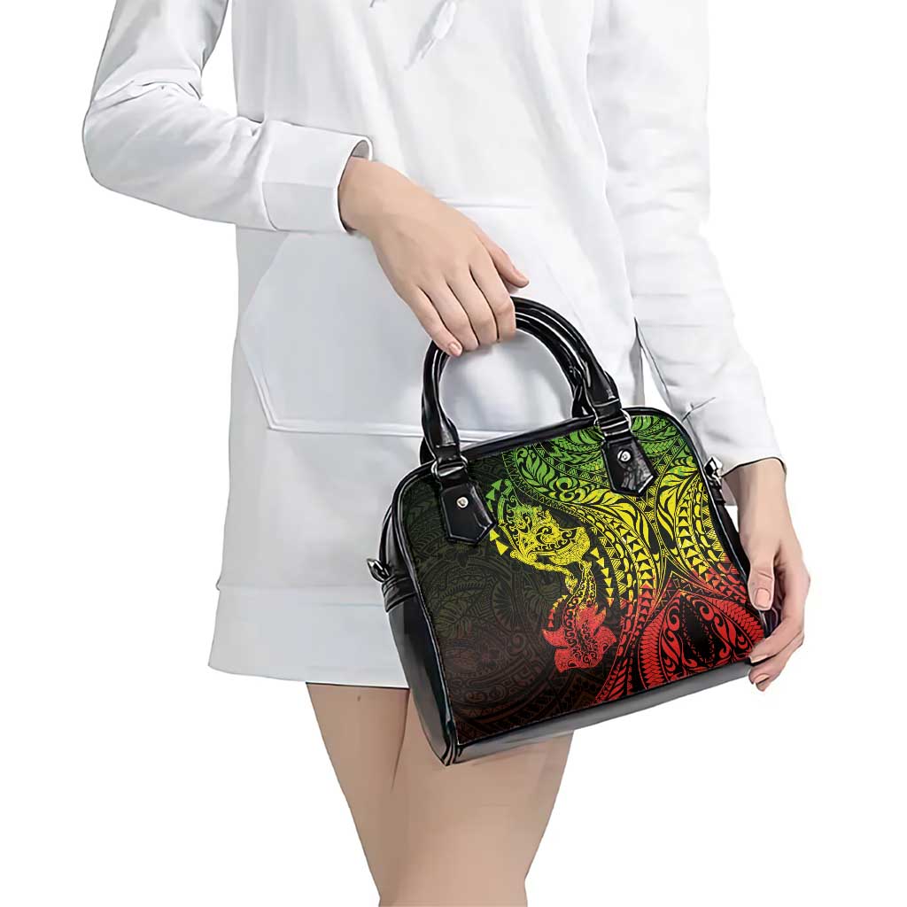 Hawaiian Manta Ray and Hammerhead Shark Tribal Tattoo Shoulder Handbag with Polynesian Tribal Pattern Reggae Style LT03 - Polynesian Pride