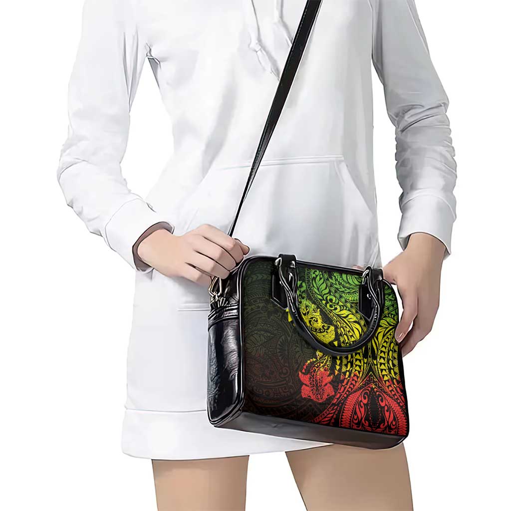 Hawaiian Manta Ray and Hammerhead Shark Tribal Tattoo Shoulder Handbag with Polynesian Tribal Pattern Reggae Style LT03 - Polynesian Pride