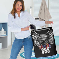 Super Samoa-Six Eight Five to The World Laundry Basket Traditional Samoan Tattoo Black Color