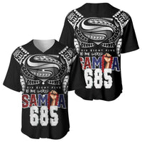 Super Samoa-Six Eight Five to The World Baseball Jersey Traditional Samoan Tattoo Black Color