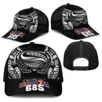 Super Samoa-Six Eight Five to The World Baseball Net Cap Traditional Samoan Tattoo Black Color LT03 - Polynesian Pride