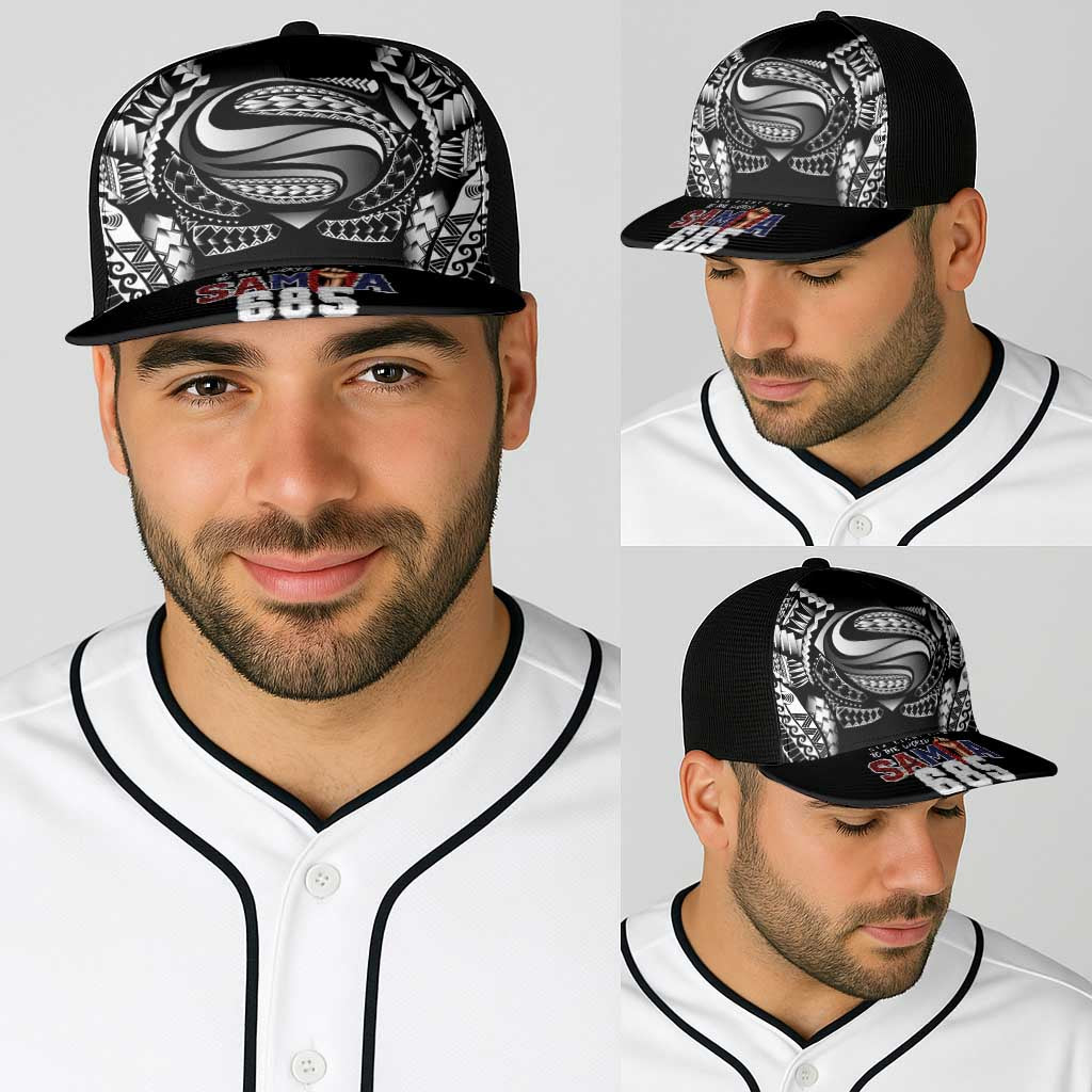 Super Samoa-Six Eight Five to The World Baseball Net Cap Traditional Samoan Tattoo Black Color LT03 - Polynesian Pride