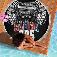Super Samoa-Six Eight Five to The World Beach Blanket Traditional Samoan Tattoo Black Color