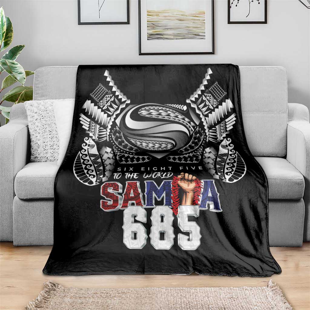 Super Samoa-Six Eight Five to The World Blanket Traditional Samoan Tattoo Black Color LT03 - Polynesian Pride