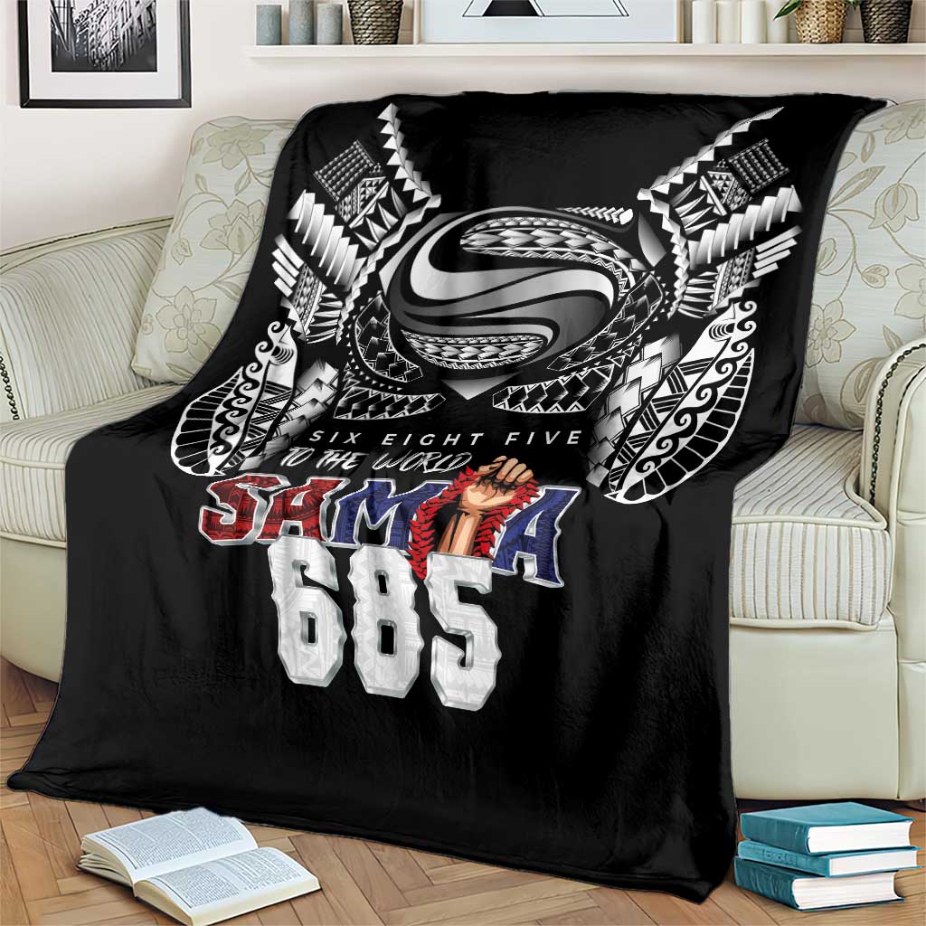Super Samoa-Six Eight Five to The World Blanket Traditional Samoan Tattoo Black Color LT03 - Polynesian Pride