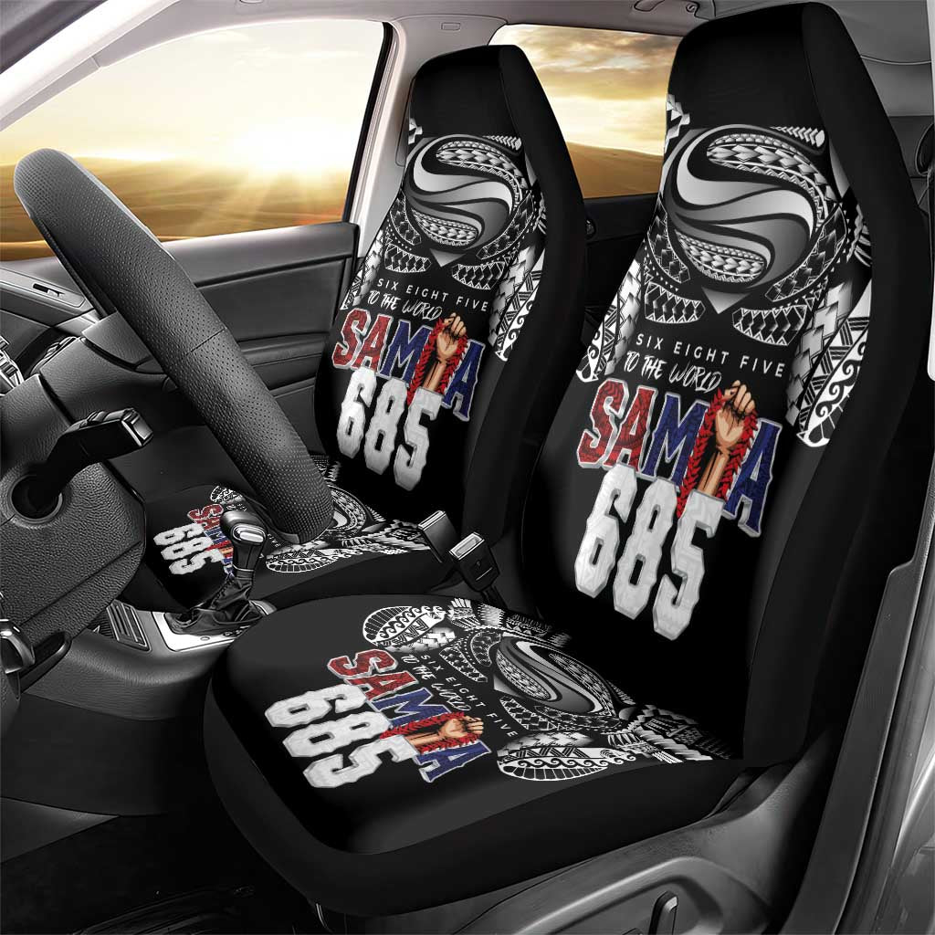 Super Samoa-Six Eight Five to The World Car Seat Cover Traditional Samoan Tattoo Black Color