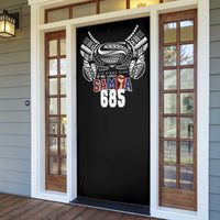 Super Samoa-Six Eight Five to The World Door Cover Traditional Samoan Tattoo Black Color LT03 - Polynesian Pride