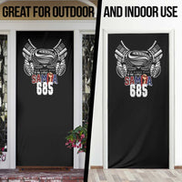 Super Samoa-Six Eight Five to The World Door Cover Traditional Samoan Tattoo Black Color LT03 - Polynesian Pride