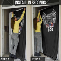 Super Samoa-Six Eight Five to The World Door Cover Traditional Samoan Tattoo Black Color LT03 - Polynesian Pride