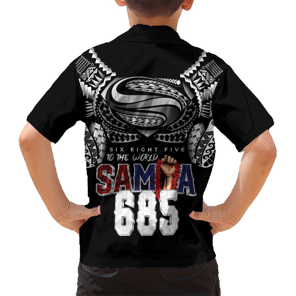 Super Samoa-Six Eight Five to The World Family Matching Mermaid Dress and Hawaiian Shirt Traditional Samoan Tattoo Black Color LT03 - Polynesian Pride