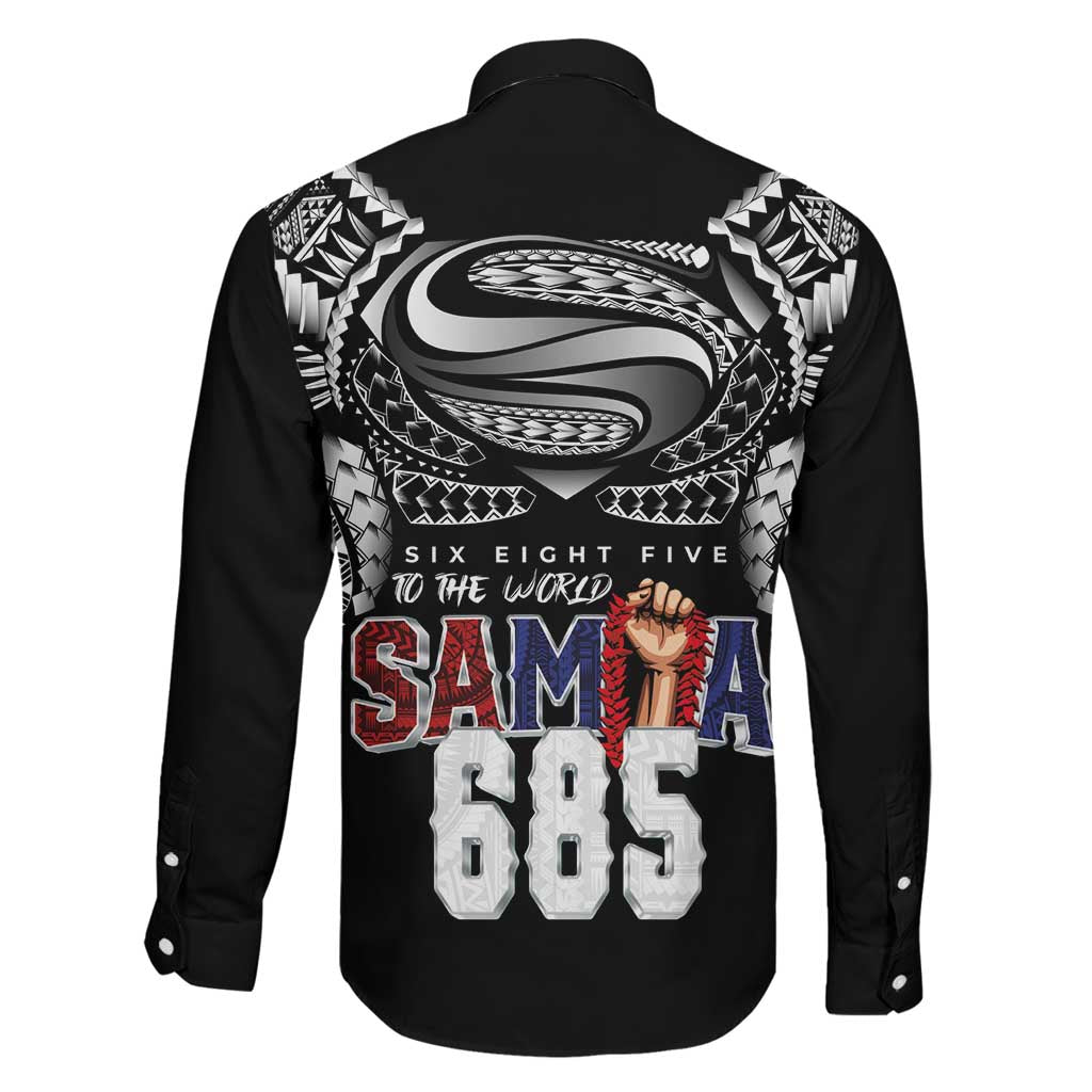 Super Samoa-Six Eight Five to The World Family Matching Mermaid Dress and Hawaiian Shirt Traditional Samoan Tattoo Black Color LT03 - Polynesian Pride