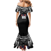 Super Samoa-Six Eight Five to The World Family Matching Mermaid Dress and Hawaiian Shirt Traditional Samoan Tattoo Black Color LT03 - Polynesian Pride