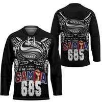 Super Samoa-Six Eight Five to The World Hockey Jersey Traditional Samoan Tattoo Black Color LT03 - Polynesian Pride