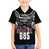 Super Samoa-Six Eight Five to The World Kid Hawaiian Shirt Traditional Samoan Tattoo Black Color LT03 Kid Black - Polynesian Pride