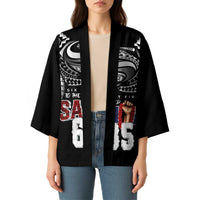 Super Samoa-Six Eight Five to The World Kimono Traditional Samoan Tattoo Black Color
