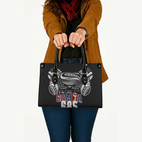 Super Samoa-Six Eight Five to The World Leather Bag Traditional Samoan Tattoo Black Color
