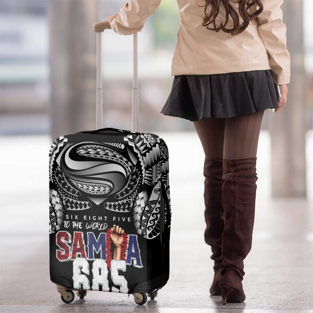 Super Samoa-Six Eight Five to The World Luggage Cover Traditional Samoan Tattoo Black Color