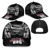 Super Samoa-Six Eight Five to The World Mesh Trucker Cap Traditional Samoan Tattoo Black Color