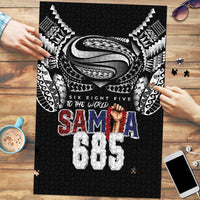 Super Samoa-Six Eight Five to The World Puzzle Traditional Samoan Tattoo Black Color LT03 Black - Polynesian Pride