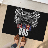 Super Samoa-Six Eight Five to The World Rubber Doormat Traditional Samoan Tattoo Black Color