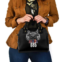 Super Samoa-Six Eight Five to The World Shoulder Handbag Traditional Samoan Tattoo Black Color