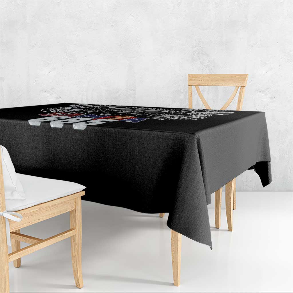 Super Samoa-Six Eight Five to The World Tablecloth Traditional Samoan Tattoo Black Color