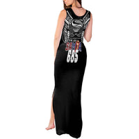 Super Samoa-Six Eight Five to The World Tank Maxi Dress Traditional Samoan Tattoo Black Color